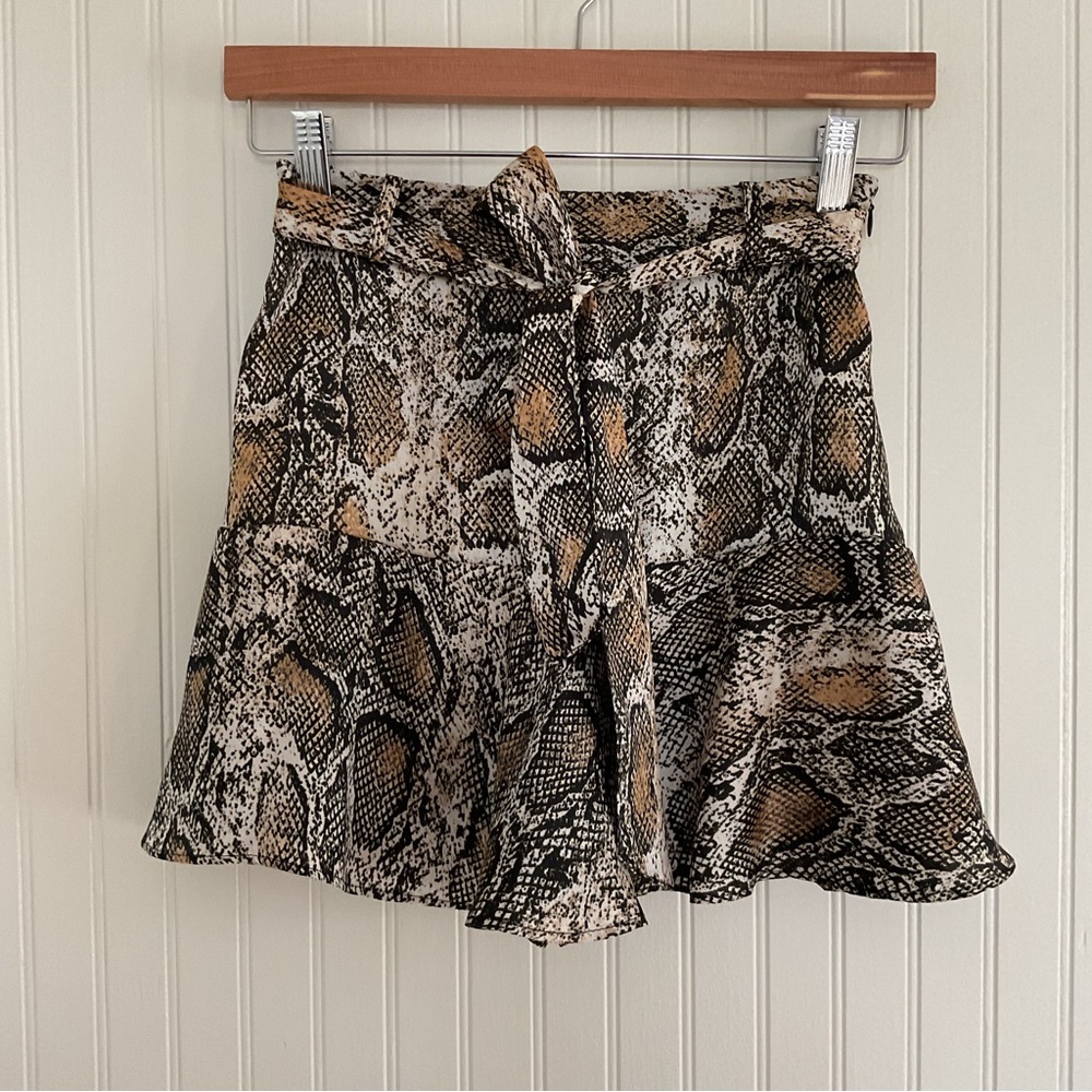 Zara Snakeskin Print Skirt / Skort